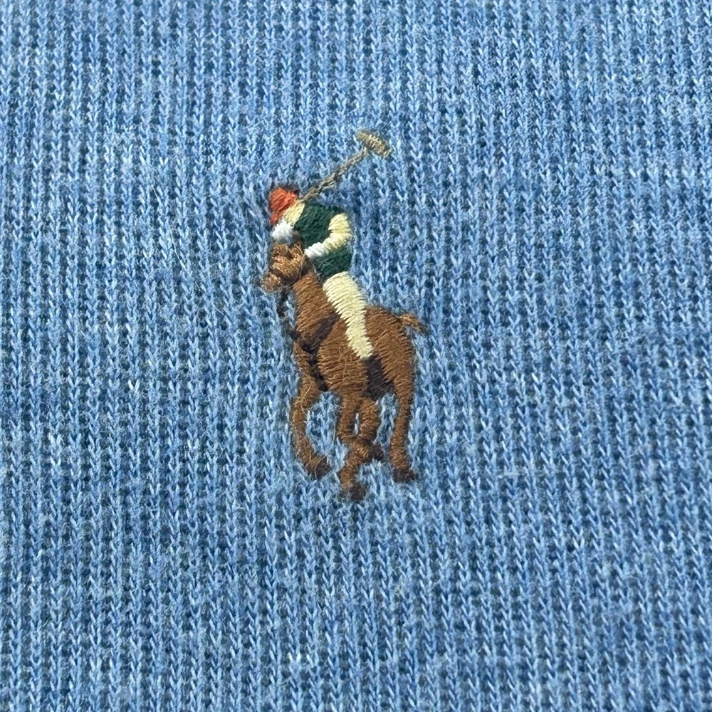 Polo Ralph Lauren Estate Rib 1/4 Zip Pullover Sweater Blue Pony Preppy Size XL - Picture 5 of 10